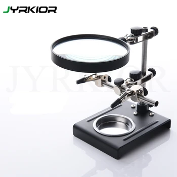 

Jyrkior Soldering Iron Stand Helping Hands Magnifying Glass Magnifier Crocodile Clip