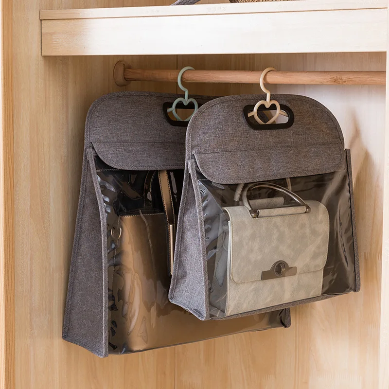 

Non-woven Leather Dust-proof Bag Wardrobe Handbag Finishing Moisture-proof Bag Transparent Men Women Bag Storage bag