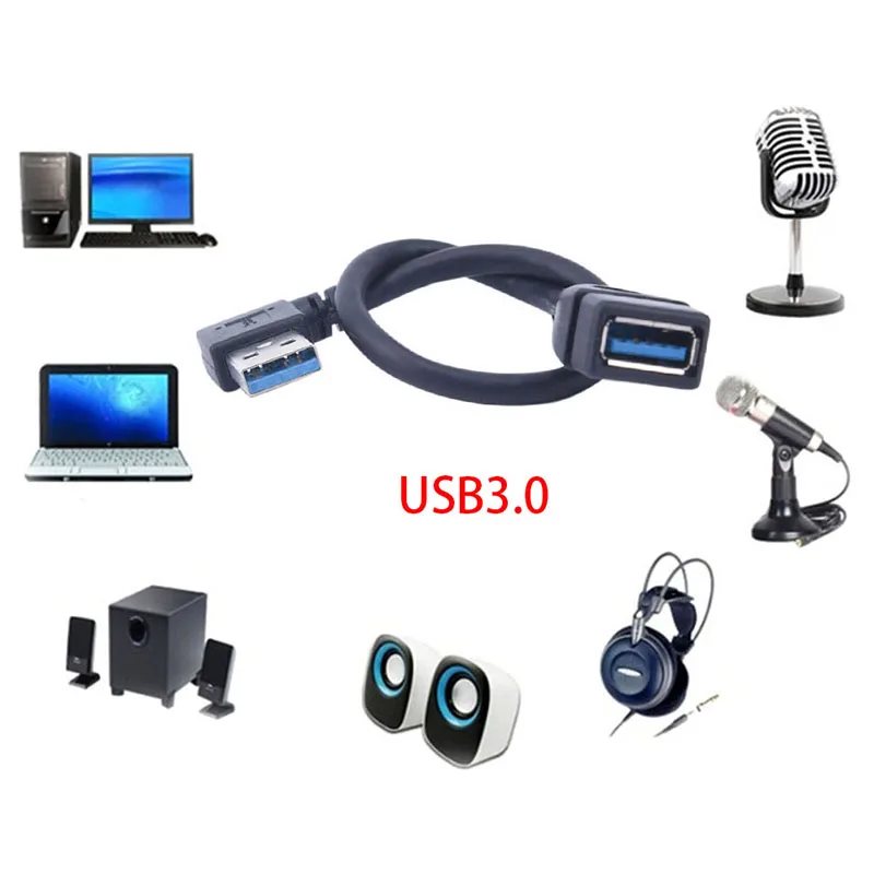 Универсальный кабель для передачи данных левый/правый USB 3 0 штекер A Female Up Angle 90