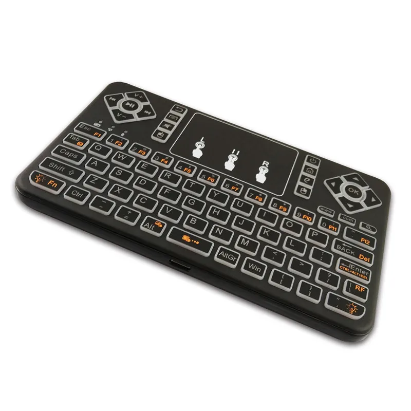 

Portable Backlit Bluetooth Wireless Keyboard With Touchpad RGB Mini Fly Air Mouse Remote Control for Android TV Box Smart TV