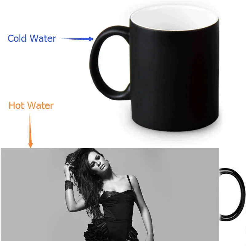 

Custom lea michele Magic Mug Personalized Morph Mugs Heat Sensitive Color Changing Coffee Cup Ceramic Magical Mugs Gift