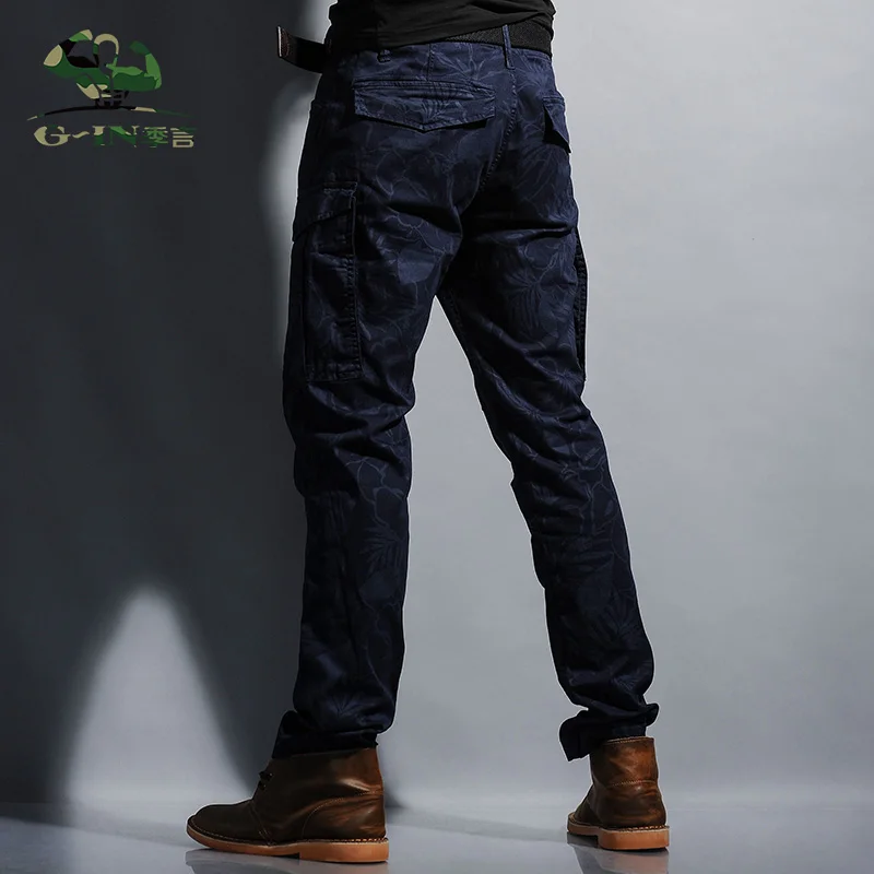 Militar Ejército Hombres Algodón Azul Caming Camuflaje Del Joggers Deportivos Pantalones Marca 100 Moda La De Cargo 08wqfBq