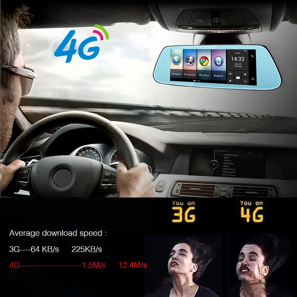 " 4G новейшее зеркало Видеорегистраторы для автомобилей Камера Android 5,1 с GPS DVRs автомобильный видеомагнитофон Зеркало заднего вида Камера Dash Cam