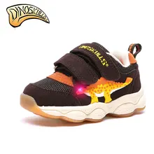 Dinoskulls LED Shoes for Kids Light Up Boys Sneakers Mesh Breathable Glowing Tenis Children Shoes 2019 Summer Toddler Trainers