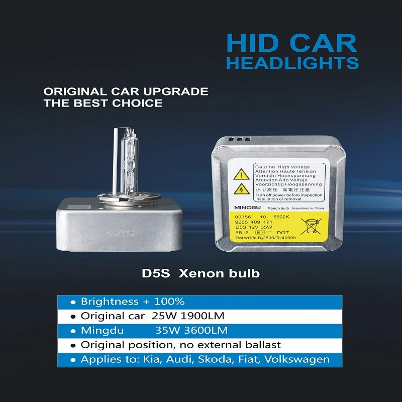 Продвижение HID D5S лампы оригинальные D5S 5500K 35W 12V HID лампы фары 3F19 замена лампы GLOWTEC