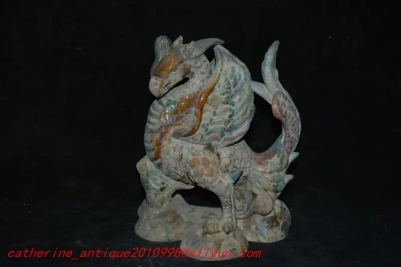 

Rare Tang Dynasty(681--960)Tang Sancai procelain Statue/ Sculpture,The second of Beasts--Fiying Bird,free shipping