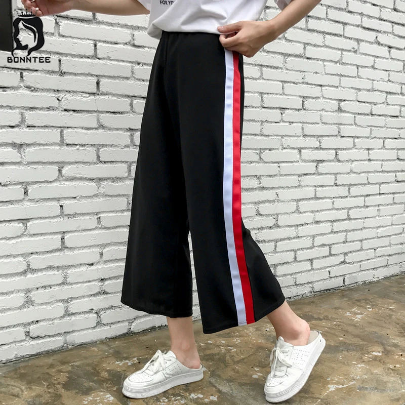 New Fashion Women Wide Leg Pants Womens Elastic High Waist