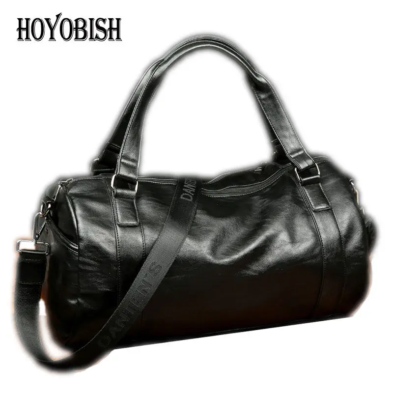 HOYOBISH Для мужчин складной дорожные сумки большой Ёмкость выходные Duffle Bag Водонепроницаемый кожаная мужская Чемодан сумки OH209