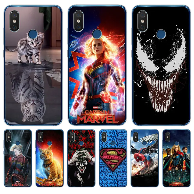 

Luxury For xiaomi Redmi Mi 8 6 A2 Lite 5X 6X A1 6A 4X 4A 5 Plus Note 4 5A Prime Pro Cover Case Coque Captain marvel venom joker