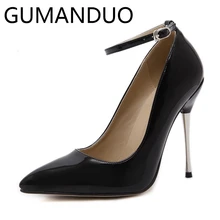 Schwarz Wihte Plus Größe 40 Die Neue Römischen Stil Trendy Sexy Stiletto Sandalen Hohlen Metall Heels Frauen Schuhe