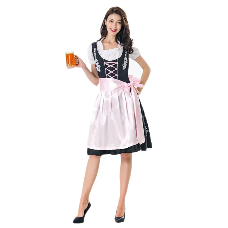 Горячая игривая разносчица пива костюм Wench Девичья Костюм для немецкого фестиваля Октоберфест Платье с узким лифом и широкой юбкой Плюс Размеры