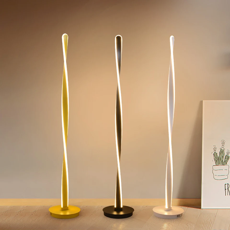 

JAXLONG Simple Modern Nordic Floor Lamp Bedroom Lamp Creative Personality Vertical LED Bedside Study Lamps Living Room