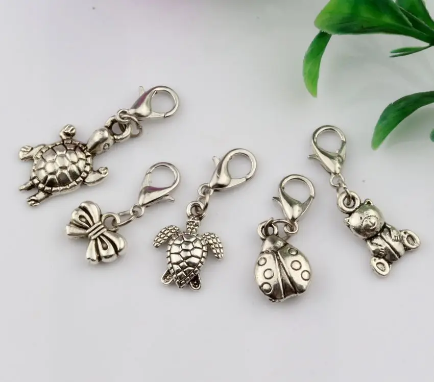 Hot ! 15 pcs Zinc Alloy Mixed Cute Animal Charm With lobster clasp Fit Bracelets DIY Jewelry (nm220) | Украшения и аксессуары
