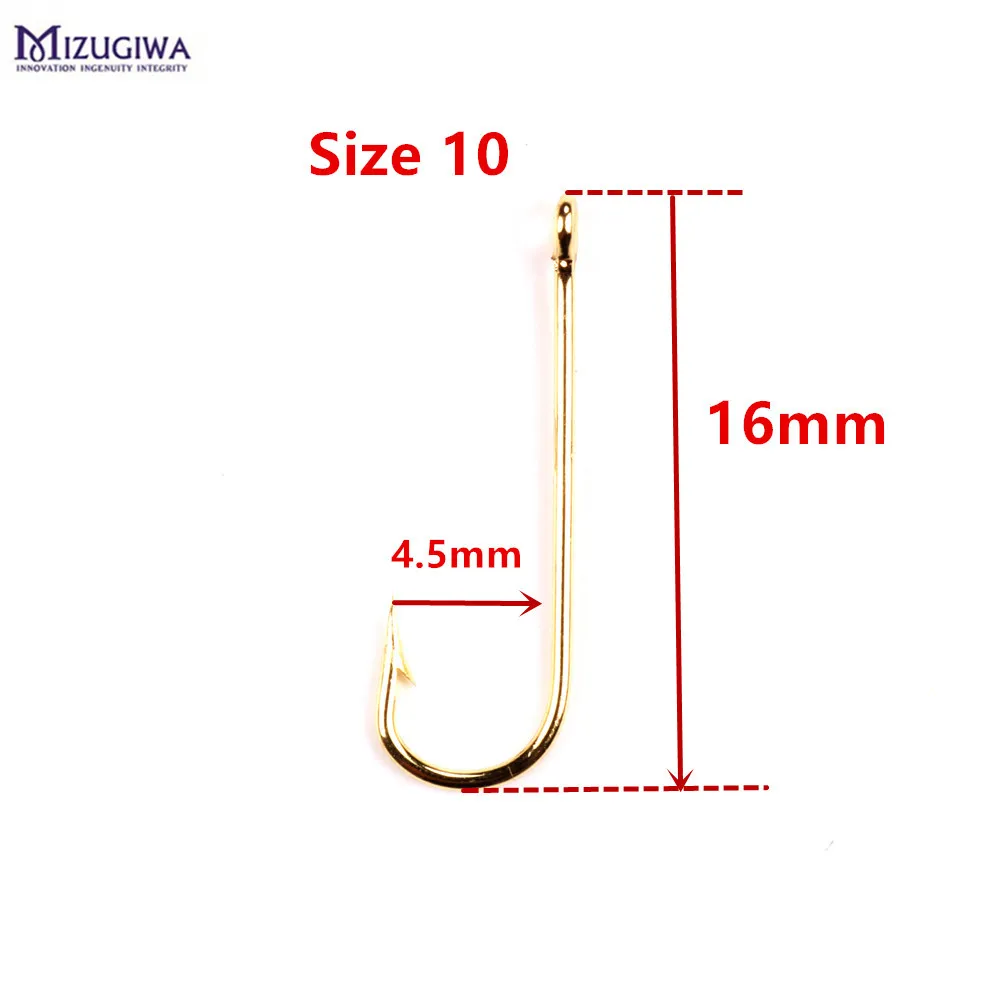 100 шт. Mizugiwa шип длинный хвостовик Абердин рыболовный крючок пресноводная живая приманка золотой цвет PanFish Краппи Рыболовные снасти pesca