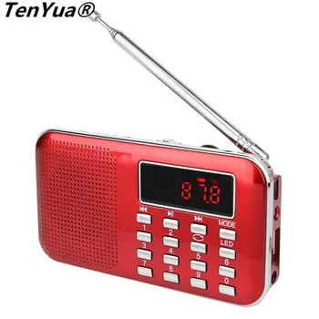 

TenYua Mini Digital LCD MP3 Radio Speaker Player Support TF Card Mp3 USB with LED Flashlight Portable Radio FM/AM Speaker