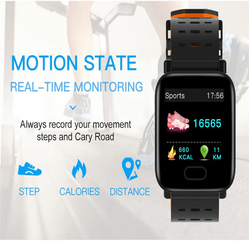 Waterproof sports pedometer smart fitness watch heart rate sleep blood