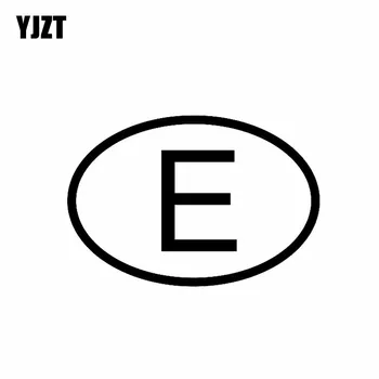 

YJZT 14.7CM*10CM E SPAIN COUNTRY CODE OVAL CAR STICKER VINYL DECAL Black Silver C10-01250