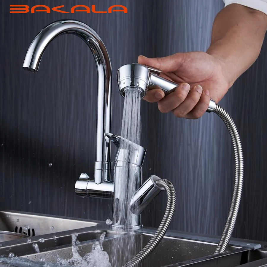 Bakala 360 Degree Swivel Multifunction Kitchen Sink Faucet Pull Out