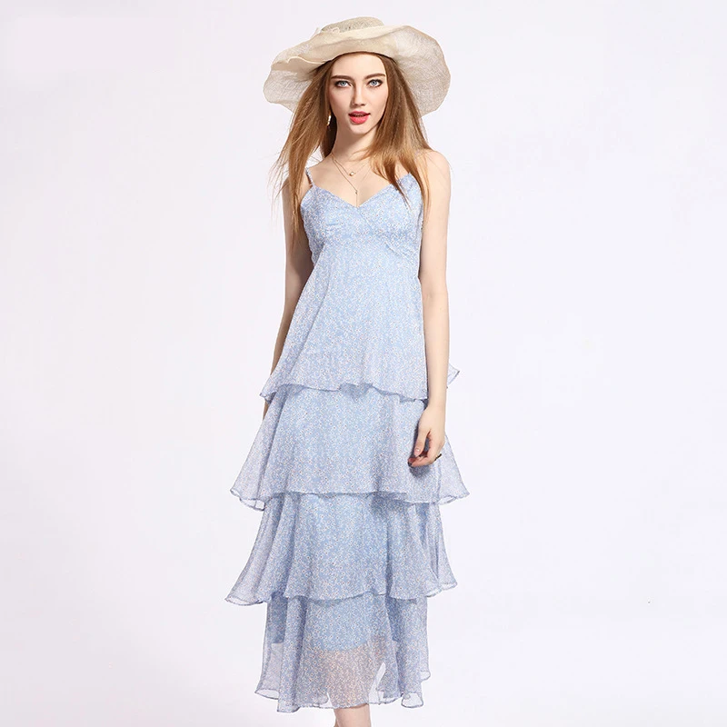 ТЕСТ ТОЛЬКО НЕ ДЛЯ ПРОДАЖИ 2017 Новый Летний Цветочный Принт Шифоновое Длиннее