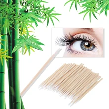 QIAOYAN 100 шт. Короткие мини ватные тампоны аппликатор Q-tip деревянная ручка прочная Новинка