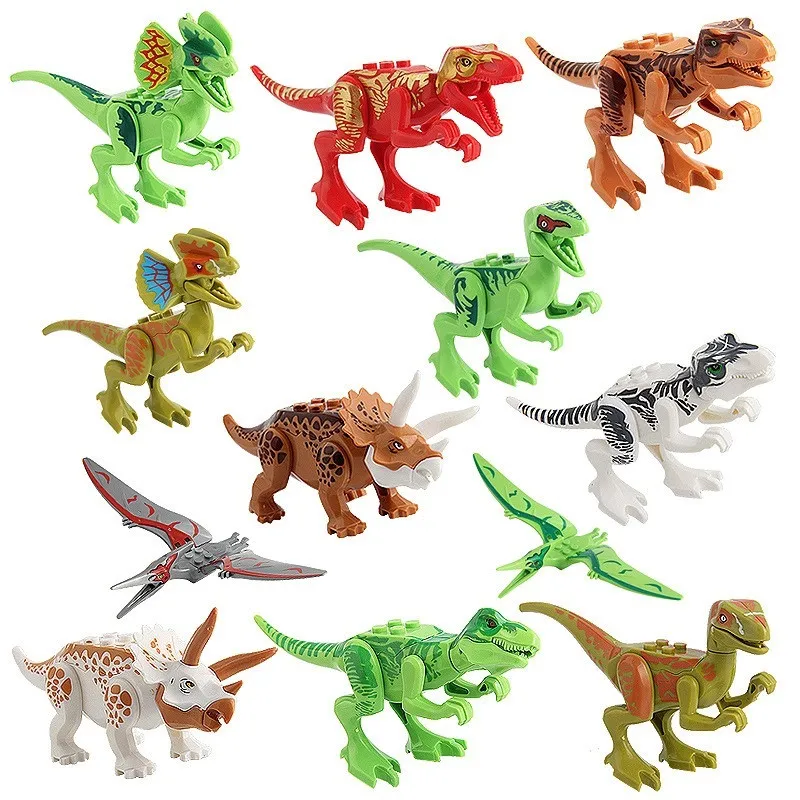 Модель животного строительные блоки динозавр Юрского периода собранные блоки детские игрушки 12 видов динозавров совместимы с большинством брендов