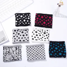 Модный кашемировый Детский шарф-бандана, милый короткий шарф со звездами, плюшевый плотный зимний шарф