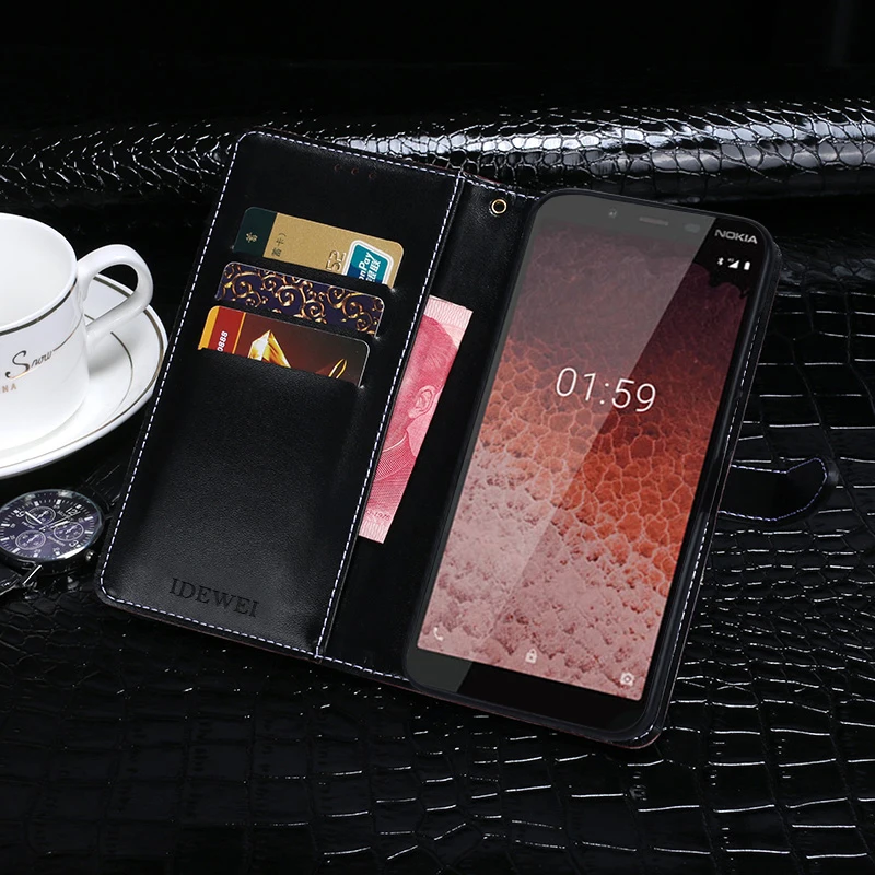 Для Nokia 1 Plus чехол Крокодил зерна Флип Бумажник кожаный чехол для Nokia 1 Plus крышка телефон Аксессуары