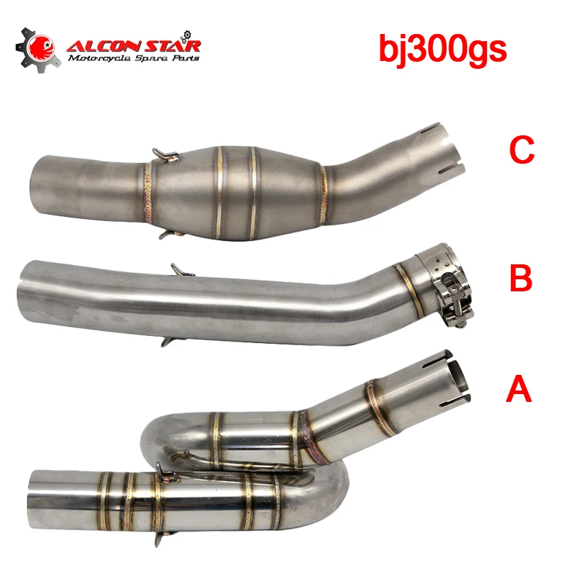 

Alconstar- 50.8mm Motorcycle For Benelli BJ300GS BN300 Exhaust Middle Pipe Motorbike Muffler Exhaust Mid Link Pipe Escape Moto