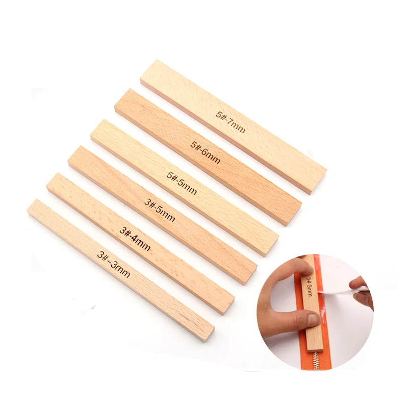 

Beech Wood Sewing Accessories forDIY Leather 3# 5# Zipper Installation Installer Wallet Fix DIY Tool Repair