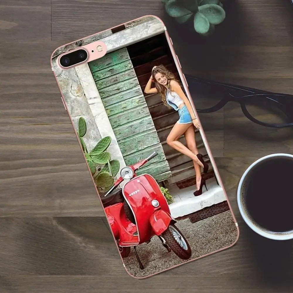 Чехол Vespa для сотового телефона из мягкого ТПУ скутера чехол Apple iPhone 4 4S 5 5C SE 6 6S 7 8