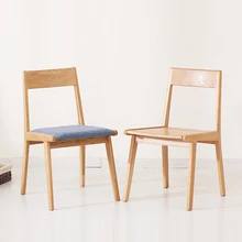Nordic INS Solid Wood Chinese Fabric Soft Bag Restaurant Dining Chair Lounge Furniture Study Bedroom Oak Back Dining Chair solid wood fabric backrest dining chair simple nordic restaurant low back casual coffee chair washable
