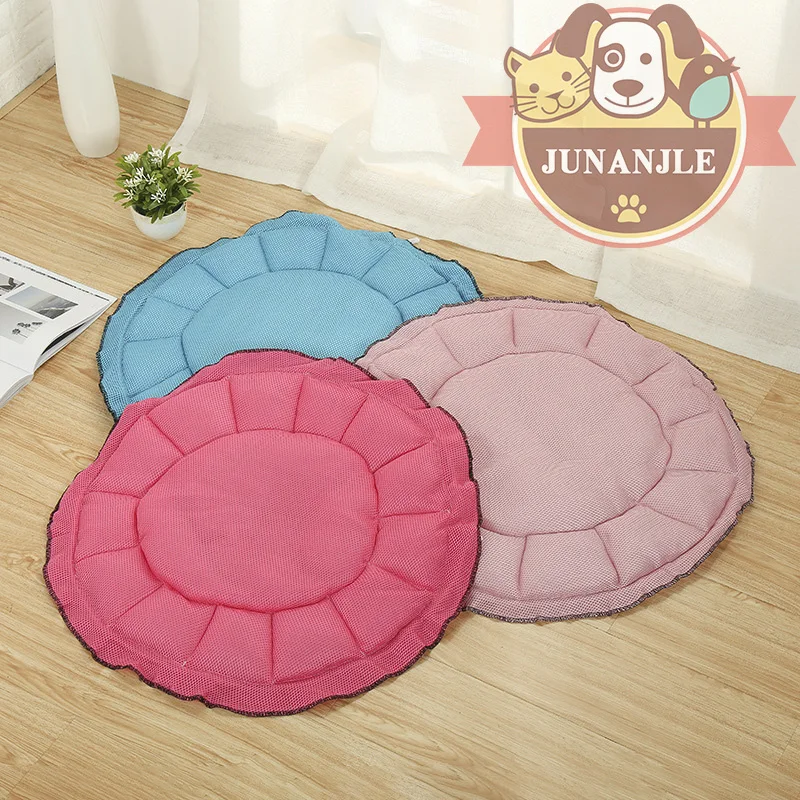 

2018 Summer New Fashion Solid Color Breathable Pet Mat Car Round Waterproof Pet Mat Dog Bed Cama Para Cachorro Dog House