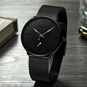 

Men Watches Top Luxury Brand CRRJU Fashion Casual Quartz Analog Watch Men's Waterproof Sports Business Wrist Watch Male Clock