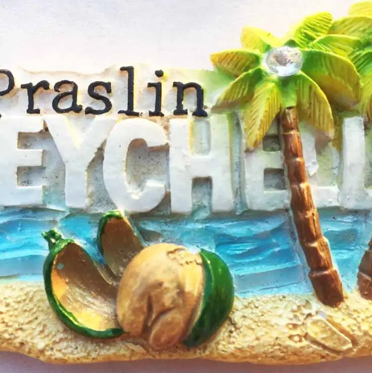 

Praslin Island, Seychelles Fridge Magnet Souvenir Decor Tropical Palm Forest Refrigerator Magnets