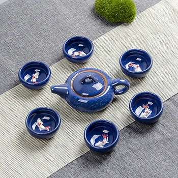 

Crack glaze 3D fish Kung Fu Tea Set,multiple colour Ceramic Tea Sets,TeaCup,ChineseTravel Teapot, Drinkware Coffee&Tea Sets