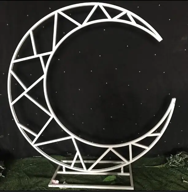 New wedding decoration props Moon iron arch decoration wedding background decoration props decoration crescent shelf