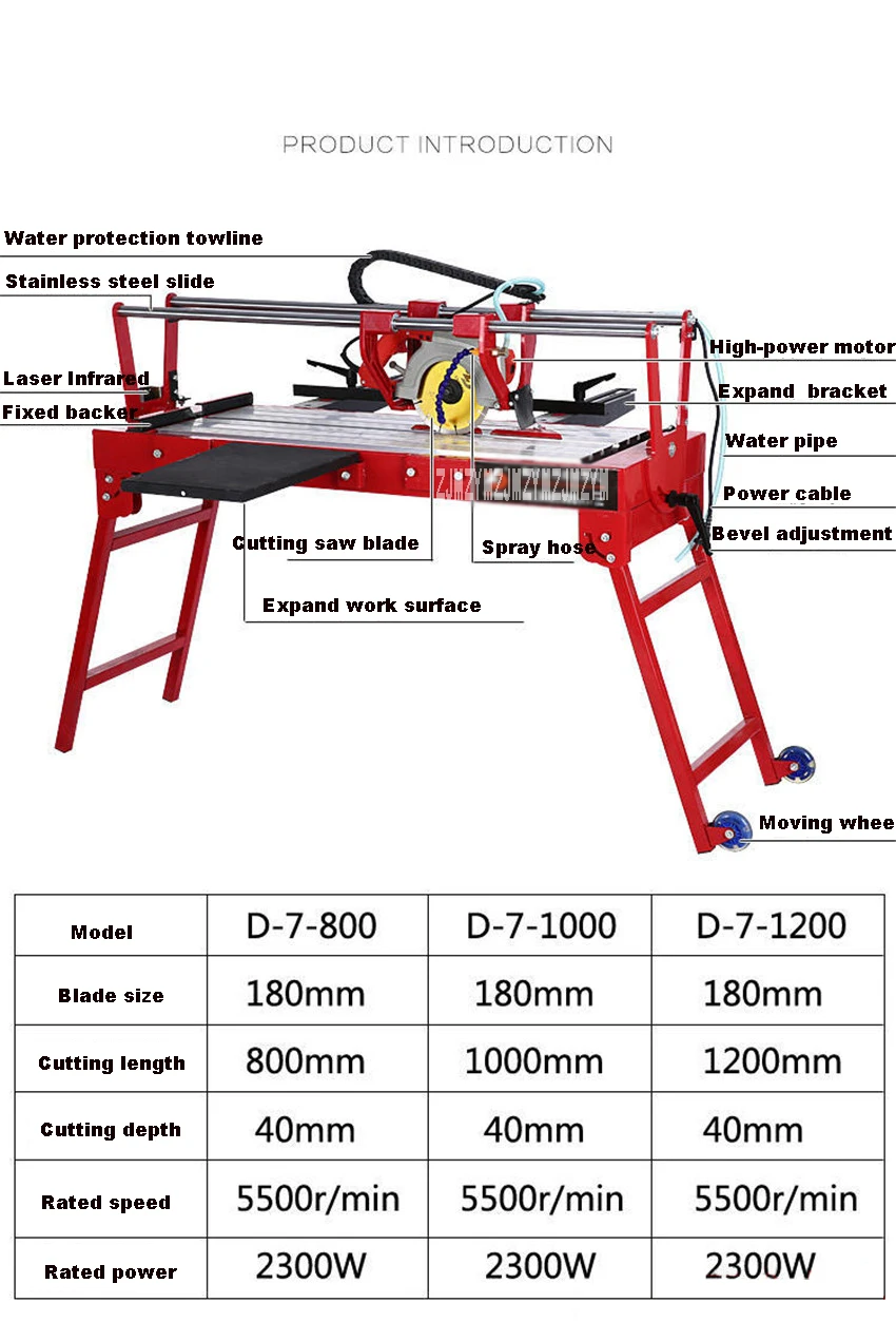 Новое поступление многофункциональная настольная машина для резки плитки D-7-1000 высокомощная автоматическая пила для влажной плитки 2300 Вт 220 В 5500об/мин