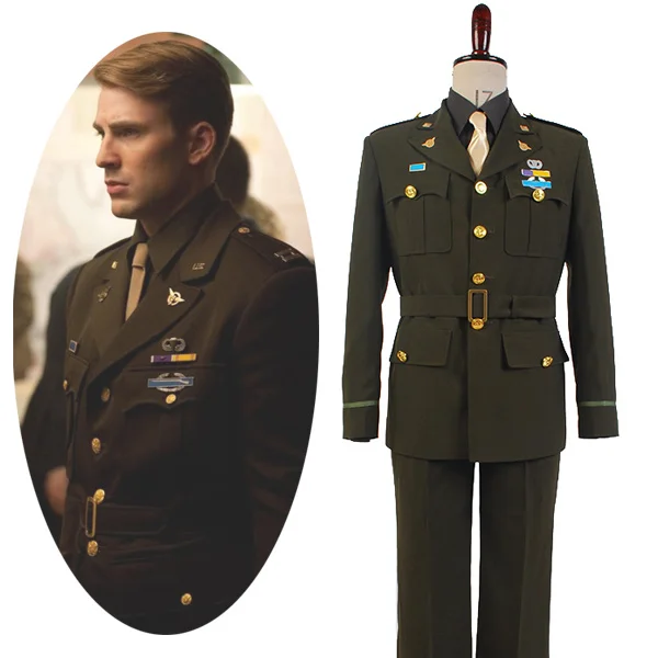 

Captain America Steve Rogers WWII Army SSR Uniform Cosplay Costume