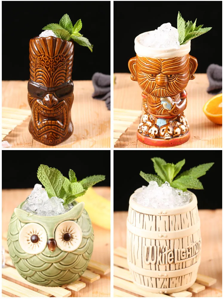 

Bar Cocktail Distributor Hawaiian Soul Cup Individuality Tiki ceramic Creative Cup American Cup Totem Tiki household items