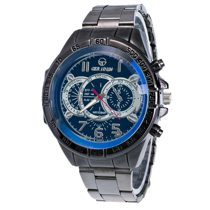 Fashion Men Motion Form Stainless Steel Sport Quartz Hour Wrist Analog Watch Luxury Male Hour #2AP25 (5)