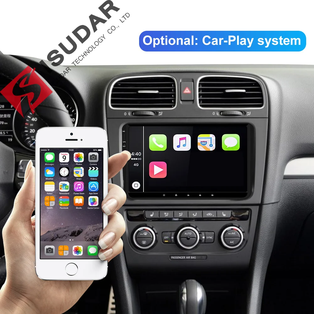 Best Isudar Car Multimedia Player GPS Android 9 For VW/Golf/Tiguan/Skoda/Fabia/Rapid/Seat/Leon 8 Core RAM 4GB DSP Auto Radio 1 Din FM 2
