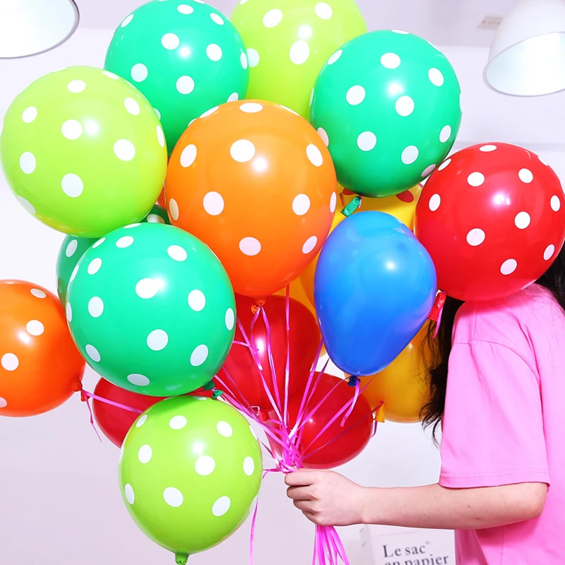 10 шт. 12 дюймов латексные шарики в горошек для вечерние украшения свадьбы, дня рождения, надувных воздушных шаров Globos поставки