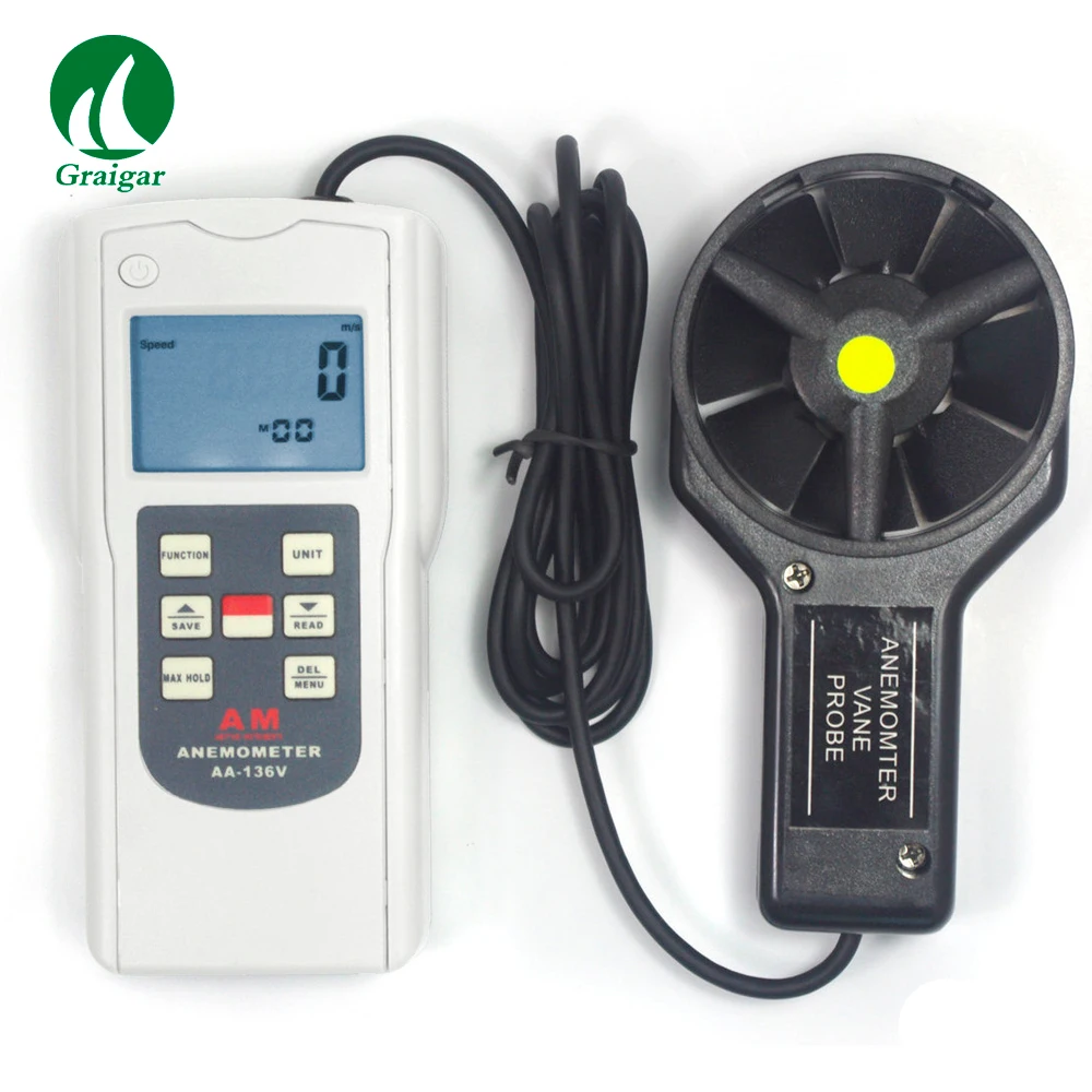 AA 136V Multi Functional Anemometer with DATA HOLD function for storing