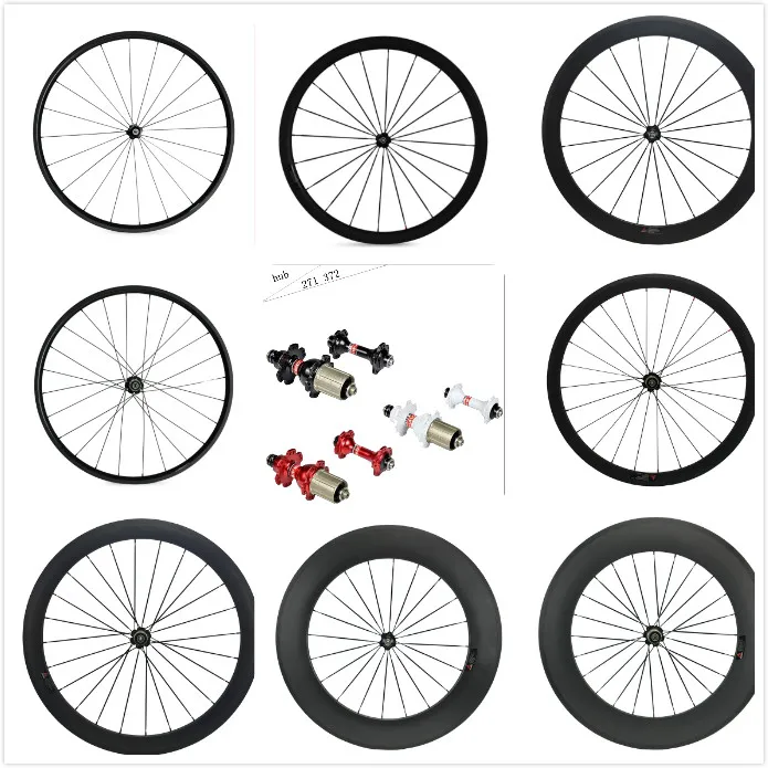 24/38/50/60/88mm Carbon Road Bike Wheels Cycling Bicycles Wheelset 3K Weave Glossy/Matte Finish