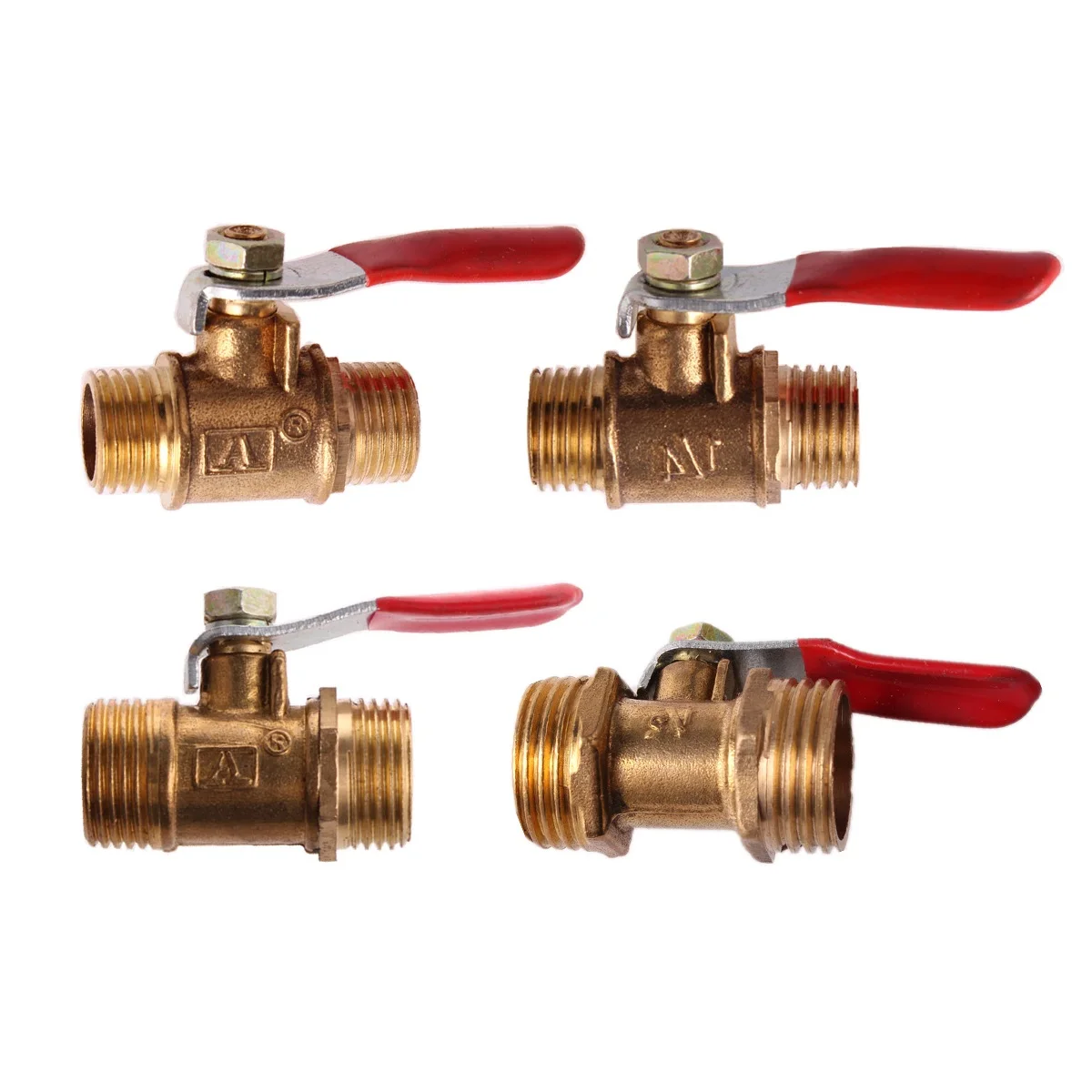 

Brass Ball Valve 1/8" 1/4" 3/8" 1/2" Male to Male BSP Thread with Red Lever Handle Connector Joint Pipe Fitting Coupler Adapter