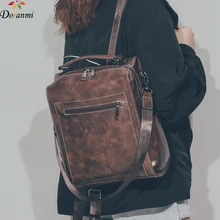 DORANMI, классический винтажный рюкзак для женщин,, квадратный большой школьный ранец, женская сумка через плечо, Mochila, кожаные рюкзаки DJB237