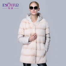 Women’s fur down coats real mink fur jacket removed hat and sleeve coats for winter good quality women’s winter jackets