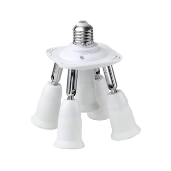 

3/4/5 in 1 Light Socket Extender,E27/E26 Lamp Base Splitter Adapter Converter Adjustable Flexible Light Socket