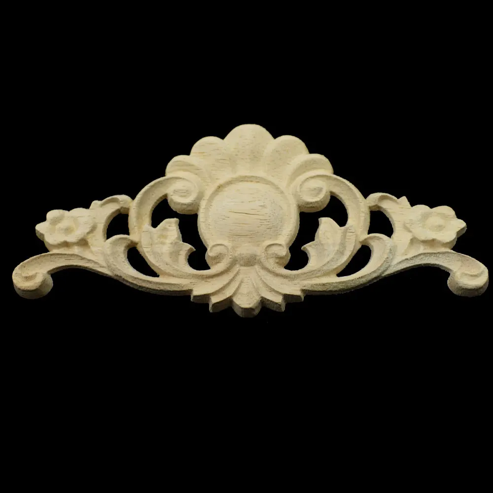 Vintage Unpainted Wood Carved Decal Corner Onlay Applique Feng Shui Frame for Home Furniture Wall Cabinet Door Decor Crafts | Дом и сад