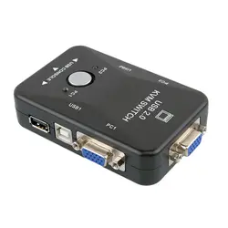 Переключатель коробка монитор видео USB2.0 для клавишных инструментов Мышь 2-Порты и разъёмы адаптер KVM 1920*1440